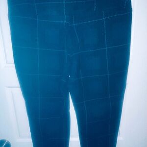 #230 Natural Reflections Blue Plaid skinny leg dress paints in large